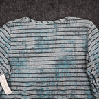 Erin London Top Womens L Blue Black Striped Textured Knit Long Sleeve NWT - take2supply