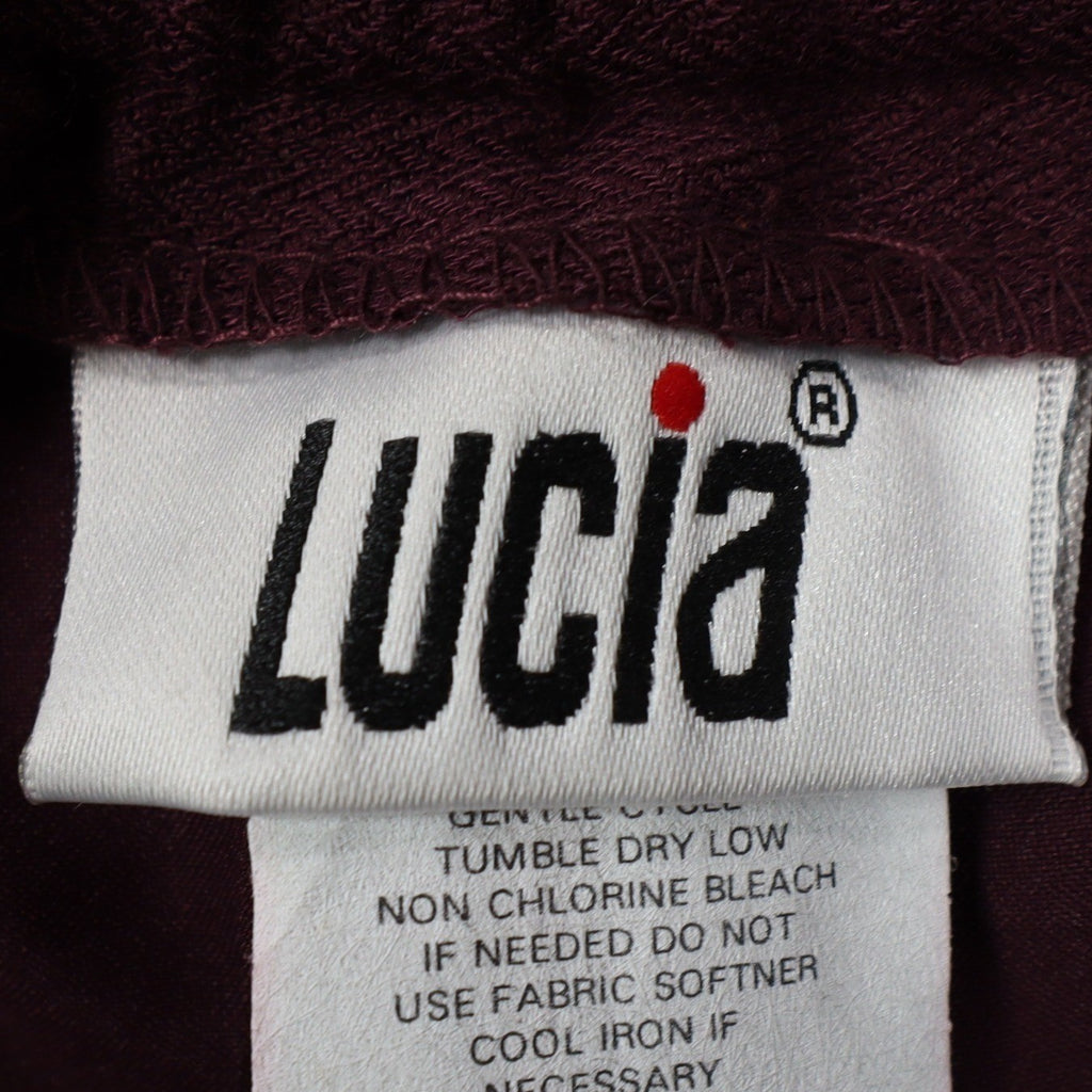Lucia Dress Pants Womens 10 Burgundy Falling Leaves Crepe Lined High Rise New - take2supply