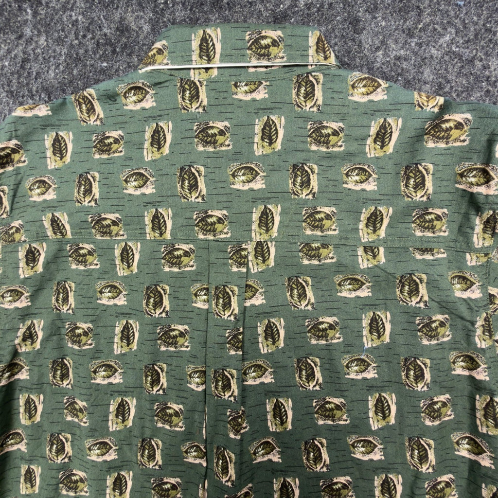 Wrangler Rugged Wear Leaf Print Shirt Mens M Green Cotton NWT R960LLV New - take2supply
