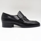 Fortune Shoes Loafers Mens 10 Vintage 70s Black Leather Square Toe Deadstock - take2supply