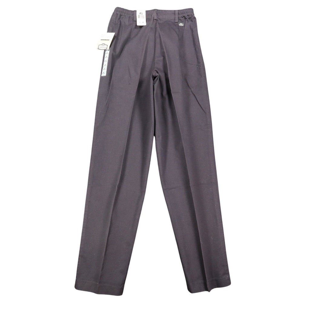 Lee Casuals Pleated Pants Womens 8M Vintage 90s Black Cotton Side Elastic NWT - take2supply