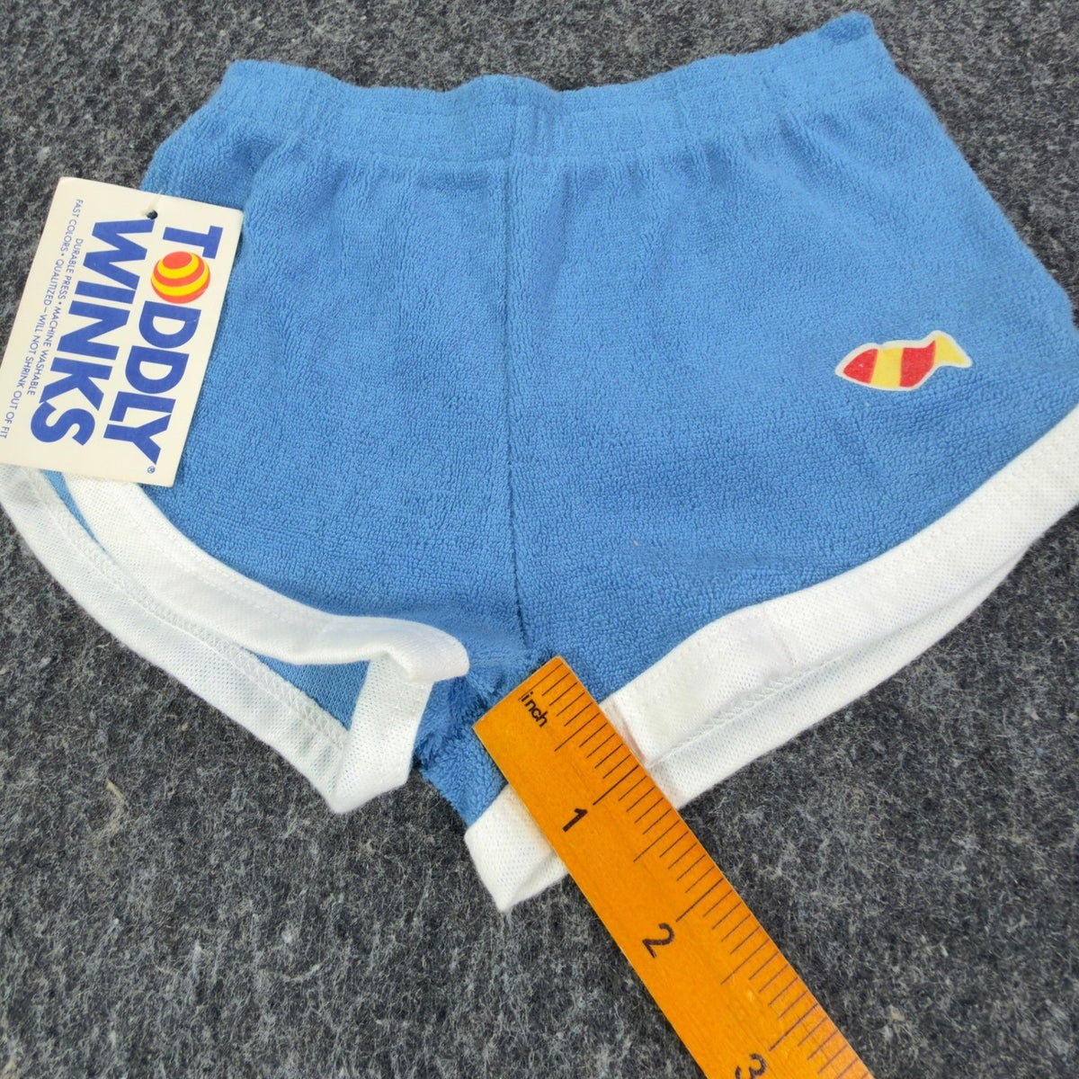 Toddy Winks Vintage 70s Terry Cloth Shorts Baby 6 MO Blue NWT USA - take2supply