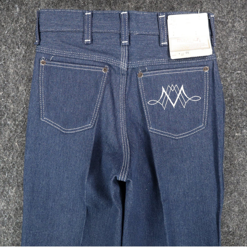 Maverick Straight Leg Jeans Boys 12 Regular Vintage 70s Blue Denim Deadstock USA - take2supply