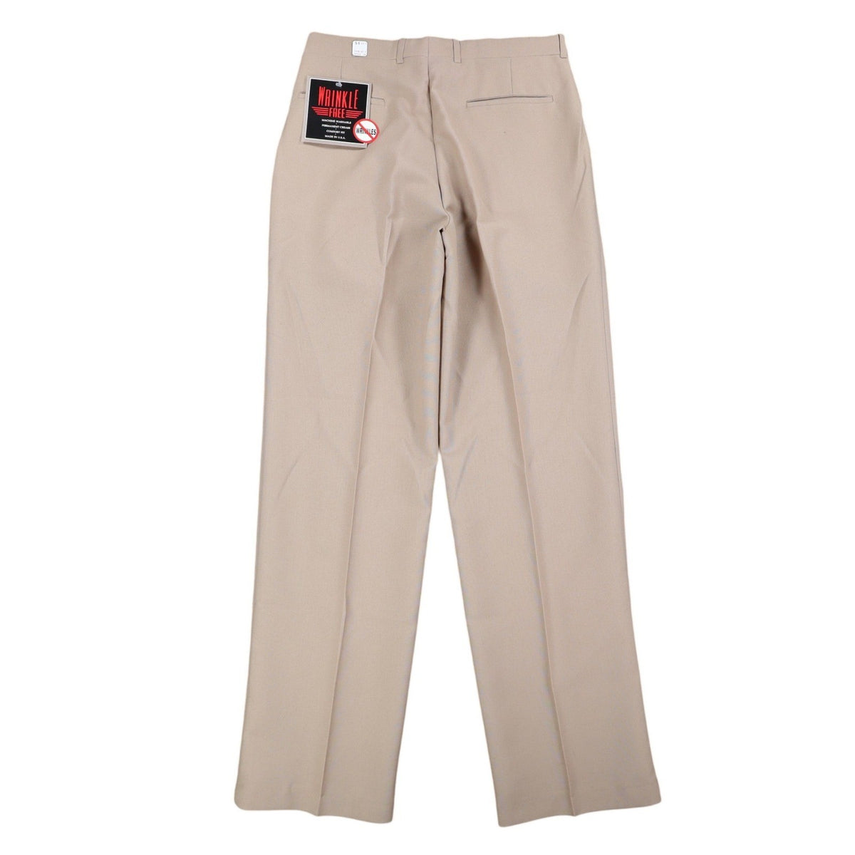 Glen Oaks Dress Pants Mens 34 Vintage 70s Tan Pleated Deadstock Polyester Slacks - take2supply