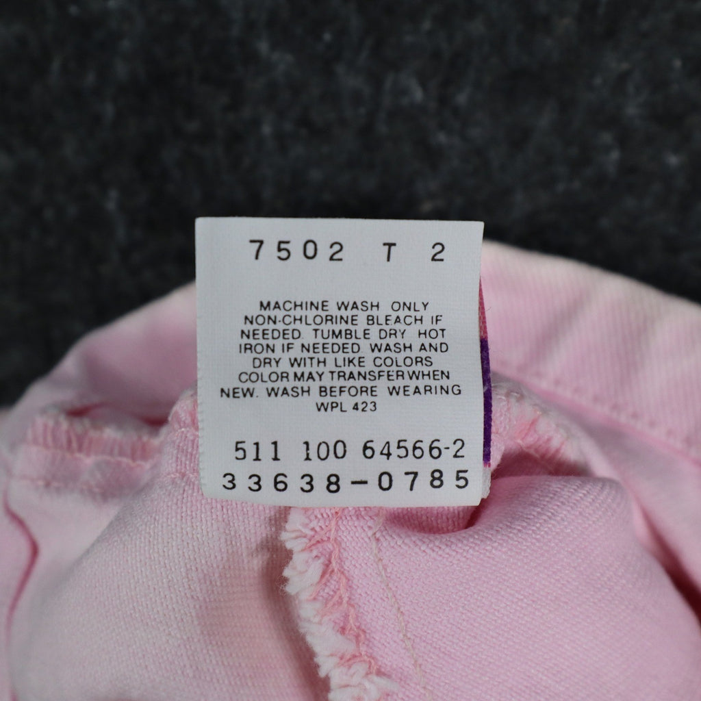 Levi's Denim Shorts Toddler 2T Vintage 90s Pink Cotton Pleated 900 Series USA - take2supply