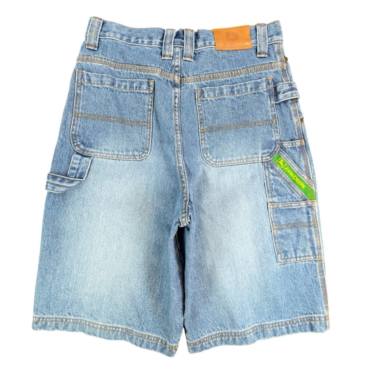 John Deere Carpenter Shorts Kids Size 16 Stone Wash Denim Blue Cotton NWT - take2supply