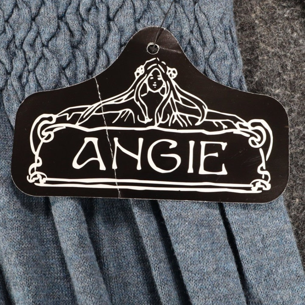 Angie Dress Womens Size M Blue Smocked Knit Bell Sleeve Mini Boho Y2K X4325 - take2supply