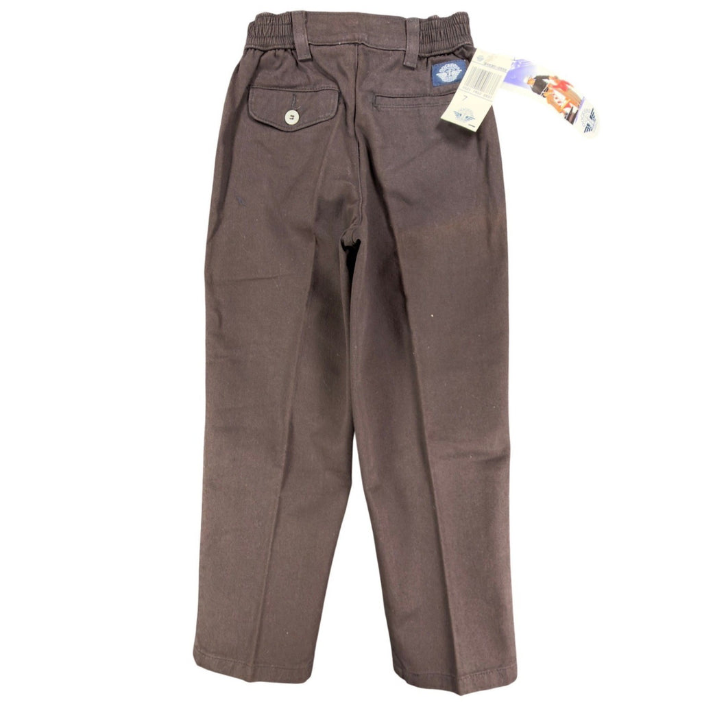 Dockers Vintage 90s Pleated Chino Pants Boys 7 Brown Cotton Slim NWT - take2supply