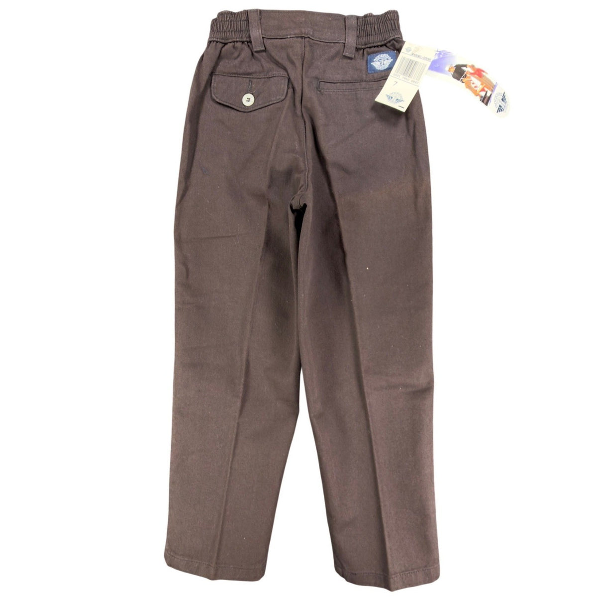 Dockers Vintage 90s Pleated Chino Pants Boys 7 Brown Cotton Slim NWT - take2supply