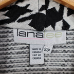 Lanalee Cardigan Women Small Black White Houndstooth Open Front Made in Canada - take2supply