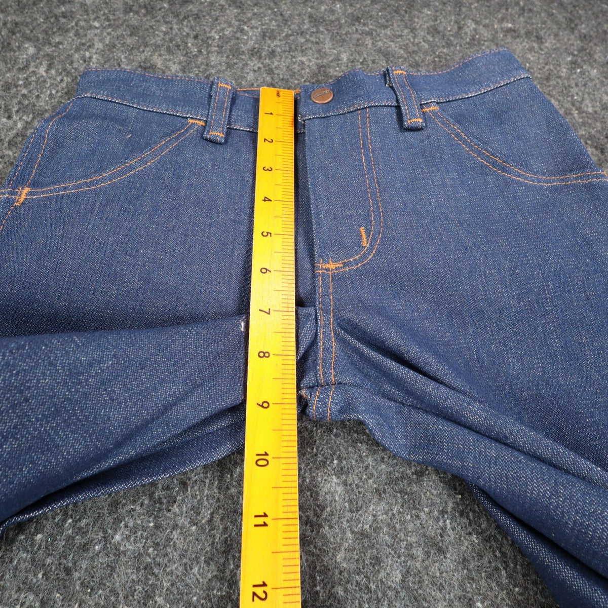 Maverick Western Boot Jean Boys 8 Husky Vintage 70s Deadstock Indigo Denim USA - take2supply
