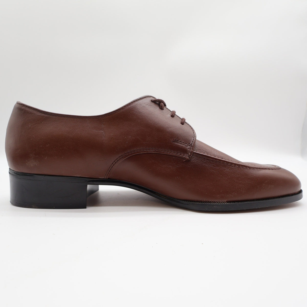 James Pepper Oxford Dress Shoes Mens 12 Vintage Brown Leather Apron Toe 94009 - take2supply