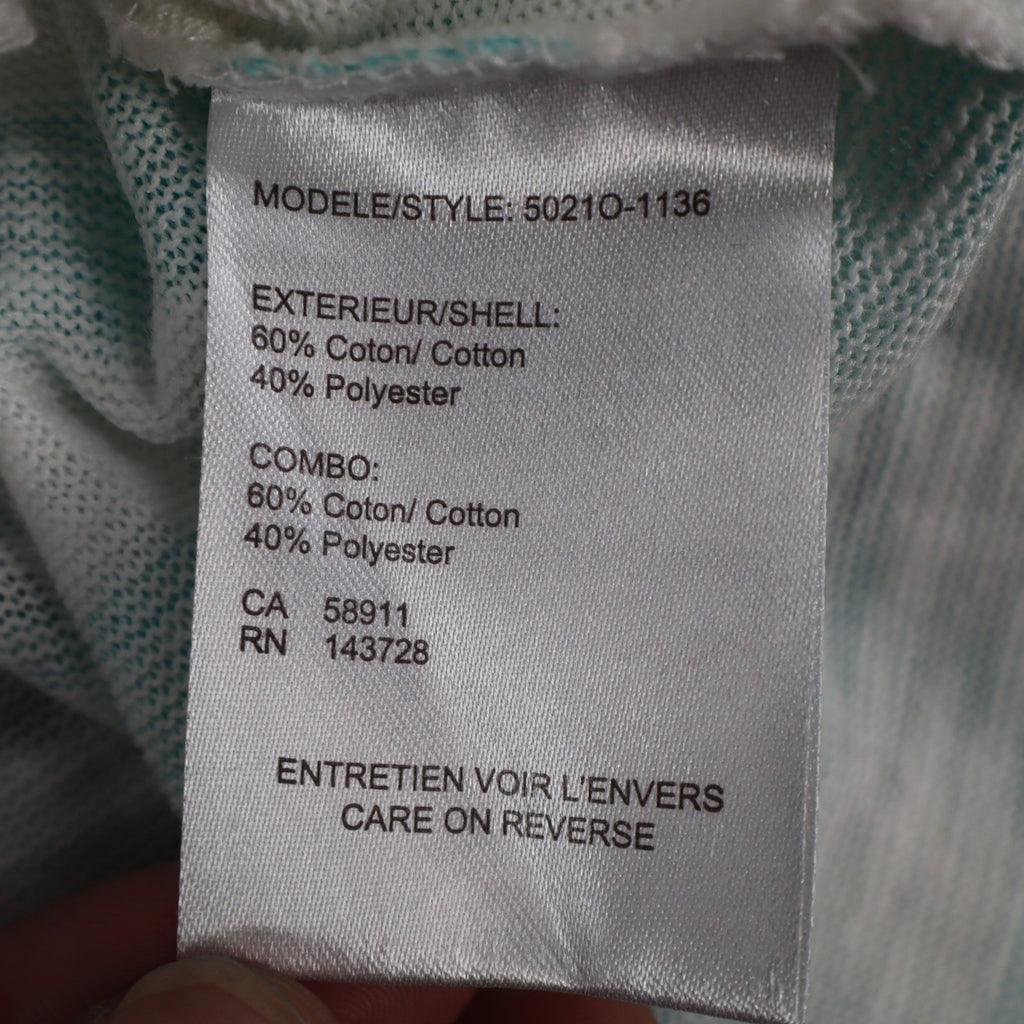 Tribal Jeans Womens M Aqua White Striped Lightweight Hooded Pullover Top NWT - take2supply
