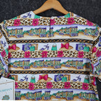 Jordan Top Womens Small Vintage 90s Novelty Print Leopard Chain Link SS NWT - take2supply