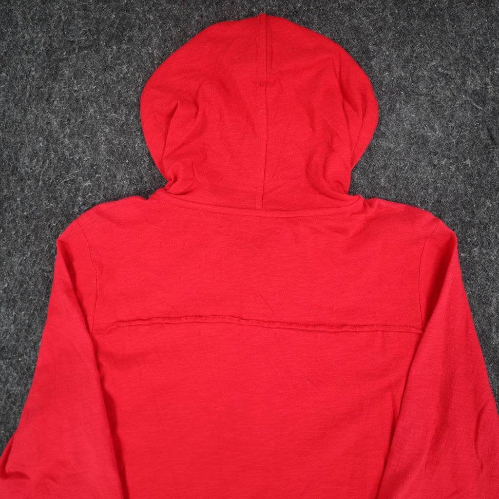 Erin London Womens S Red Cotton Hooded Pullover 3/4 Sleeve Top NWT - take2supply