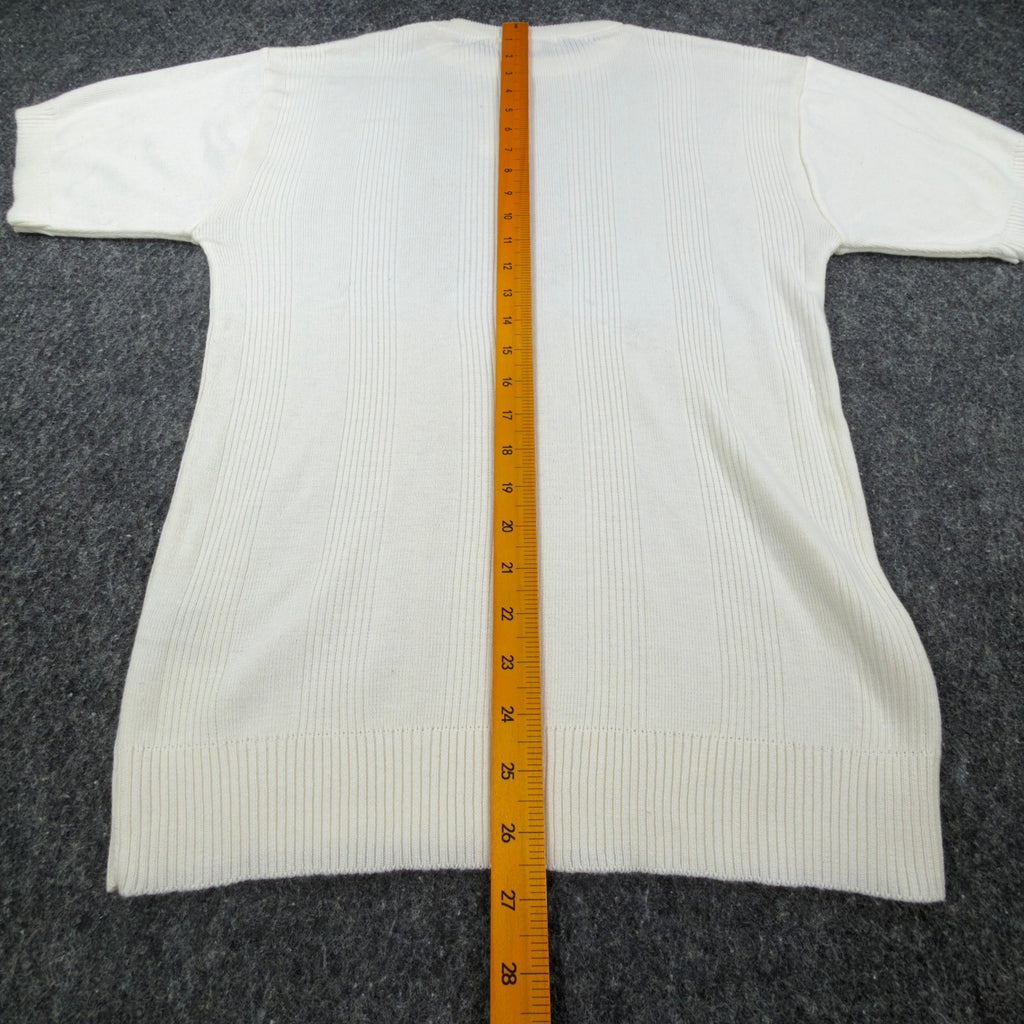 Marquis Vintage 90s Knit Top Mens Small Cream Cotton Acrylic NWT - take2supply