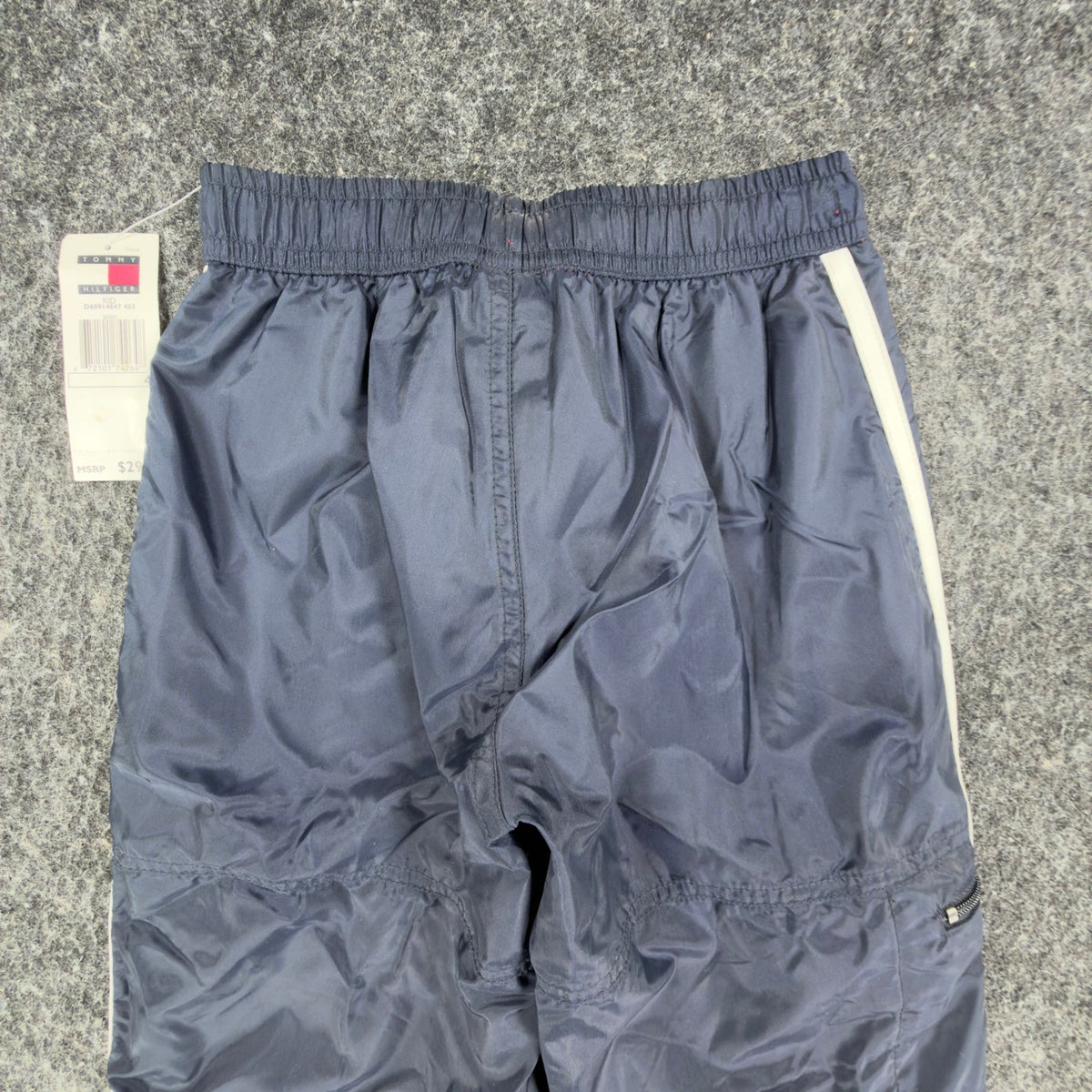 Tommy Hilfiger Y2K Windbreaker Track Pants Kids 4 Navy Blue Nylon NWT Vintage - take2supply