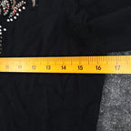 Carducci Beaded Embellished Top Womens Size S Black Rayon Blend 3/4 Sleeve NEW - take2supply