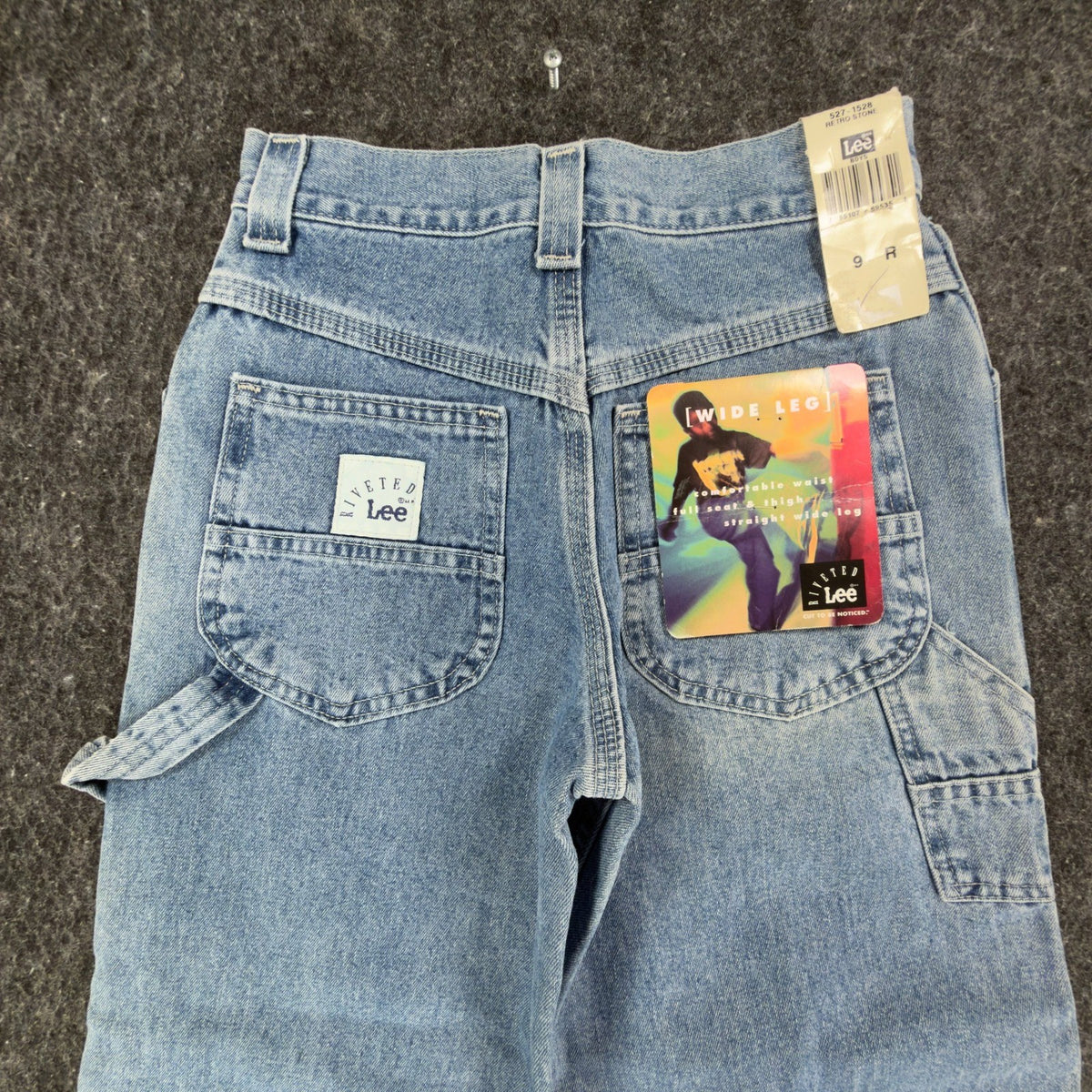 Lee 90s Vintage Wide Leg Carpenter Jeans Boys 9 Reg Blue Retro Stone NWT C549 - take2supply
