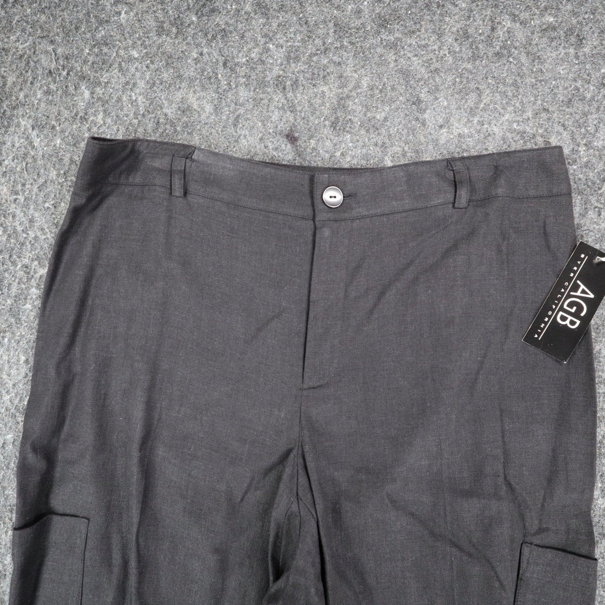 AGB Byer California Cargo Pants Womens 12 Vintage Y2K Black Linen Rayon Utility - take2supply