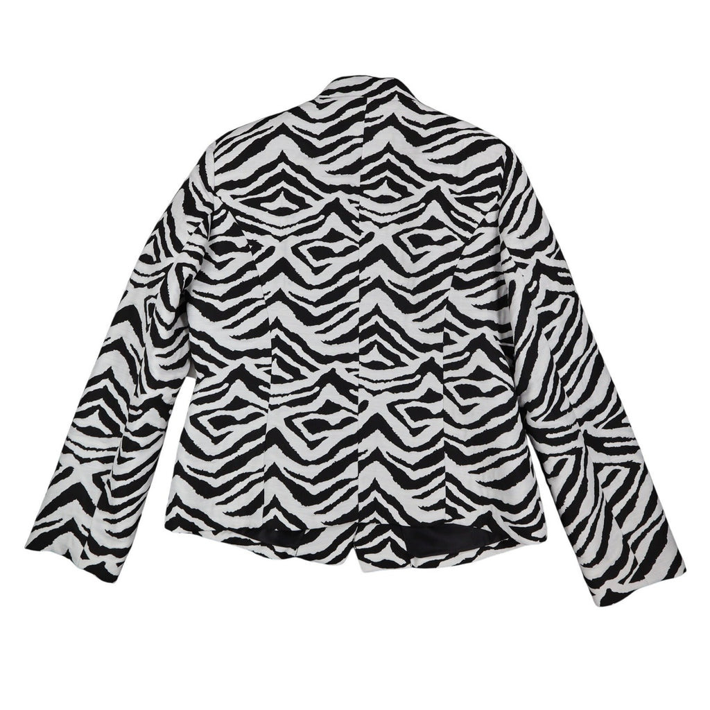 Erin London Zebra Print Blazer Women Size M NWT Black White Animal Coat - take2supply