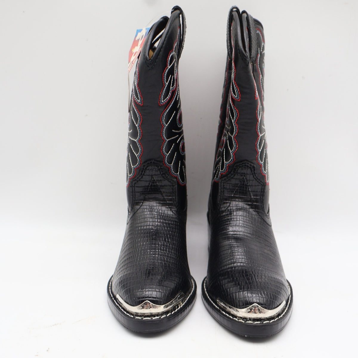 Laredo Western Cowboy Boots Kids Size 2D Vintage Black Lizard Embossed 28-2230-6 - take2supply