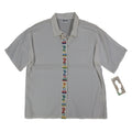 Xtrovert Blouse Womens 10 White Geometric Embroidered Short Sleeve USA NOS NWT - take2supply