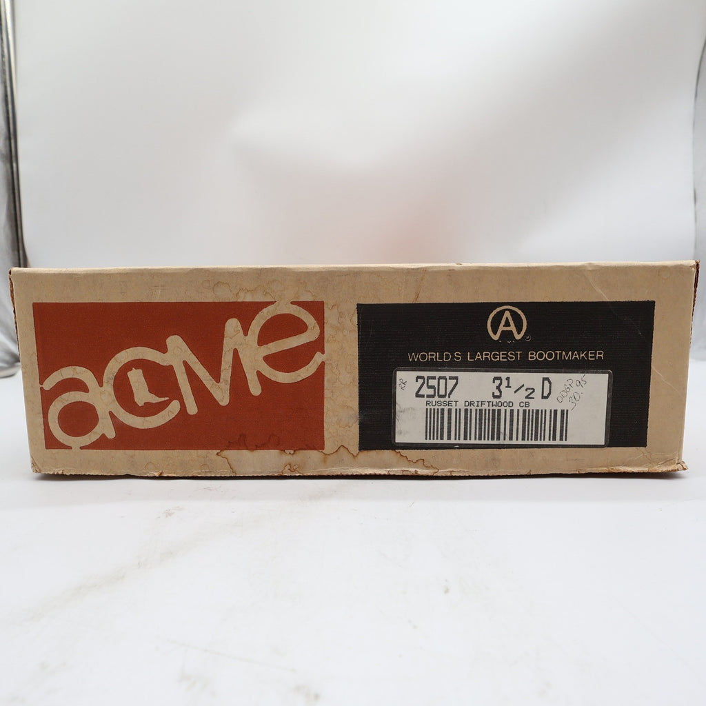 Acme Vintage Cowboy Boots Kids 3.5 D Russet Driftwood Leather New In Box - take2supply