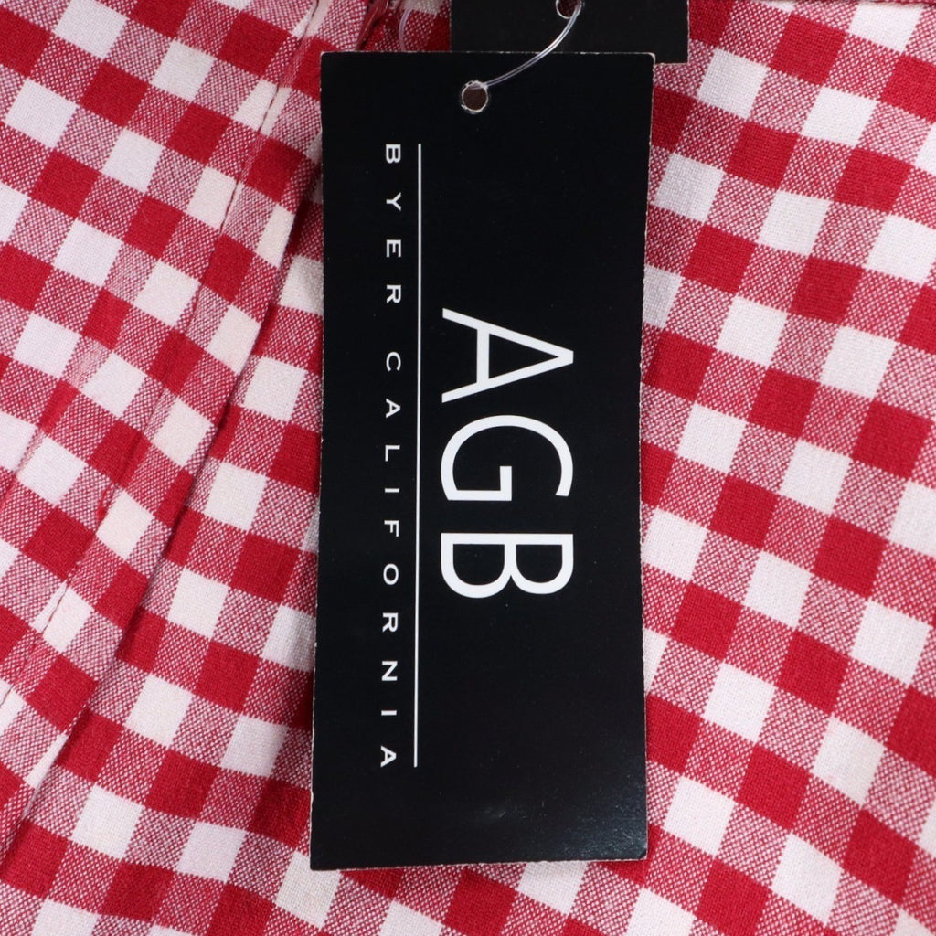 AGB Byer California Gingham Pants Womens 10 Vintage Y2K Red White Stretch Plaid - take2supply