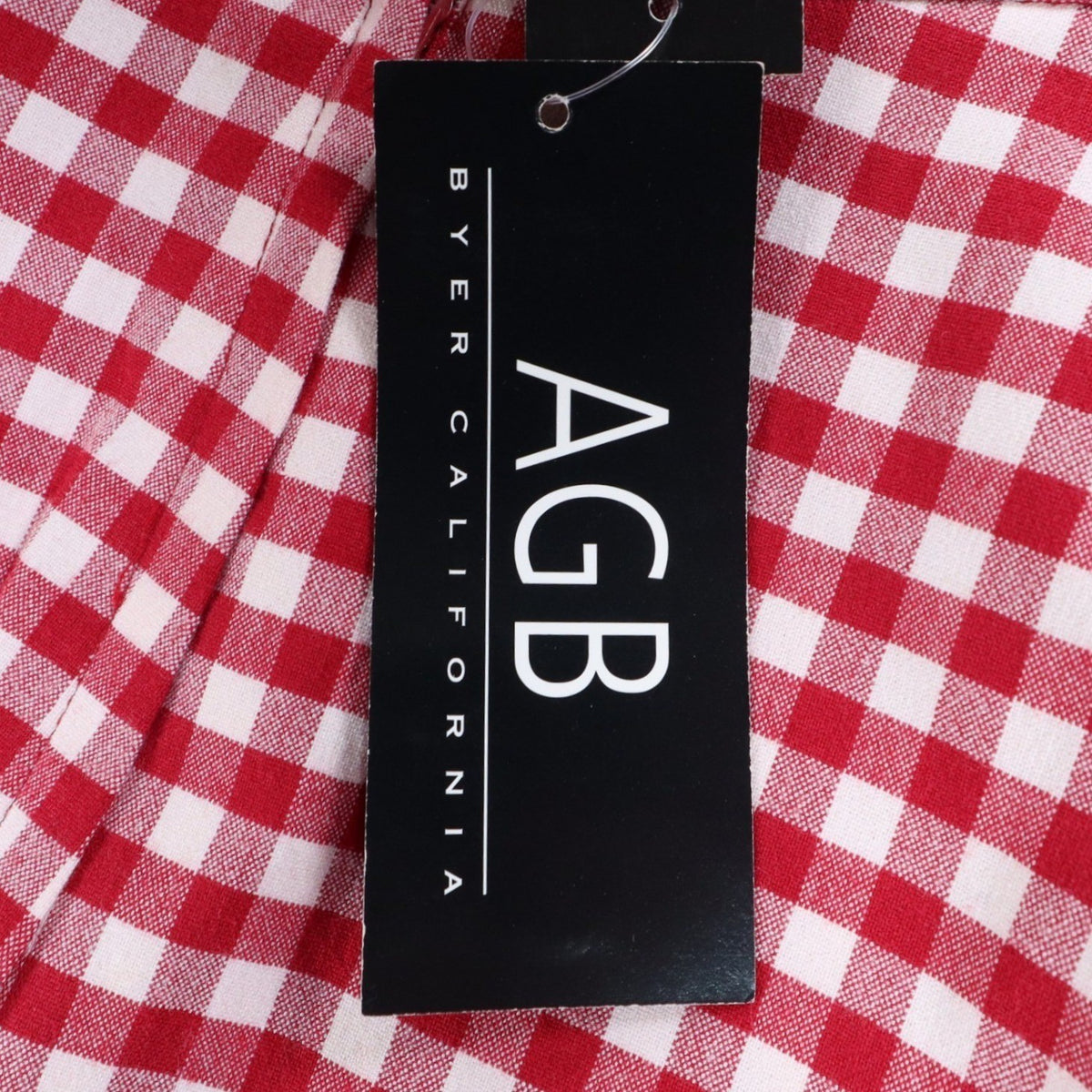 AGB Byer California Gingham Pants Womens 10 Vintage Y2K Red White Stretch Plaid - take2supply