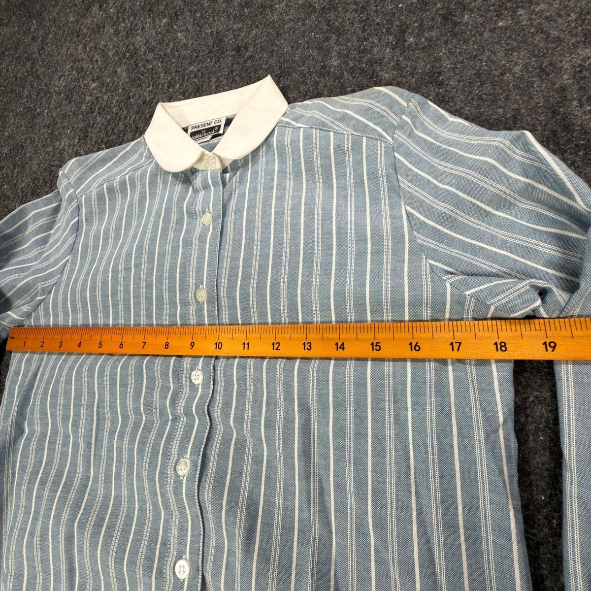 Bobbie Brooks Vintage 80s Striped Blouse Womens 5/6 Blue Cotton Blend NWT - take2supply