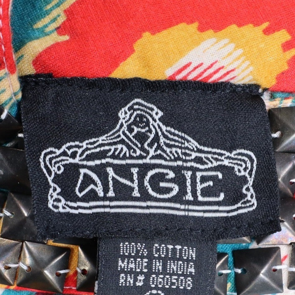 Angie Tank Top Womens Large NWT Ikat Print Studded V-Neck Cotton Racerback C754 - take2supply