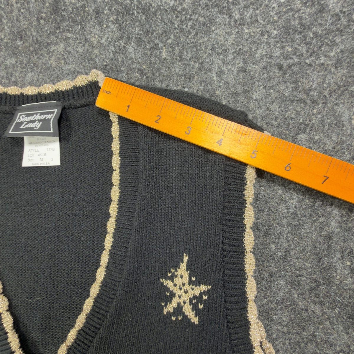 Southern Lady Vintage Angel Sweater Vest Womens M Black Metallic NWT Made in USA - take2supply