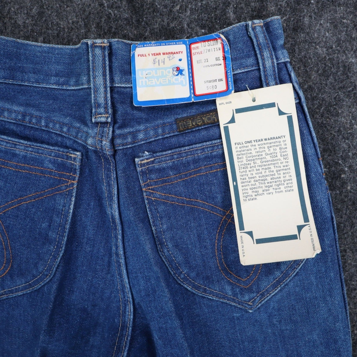 Young Maverick Jeans Girls 10 Slim Vintage 80s Blue Cotton Straight Deadstock - take2supply