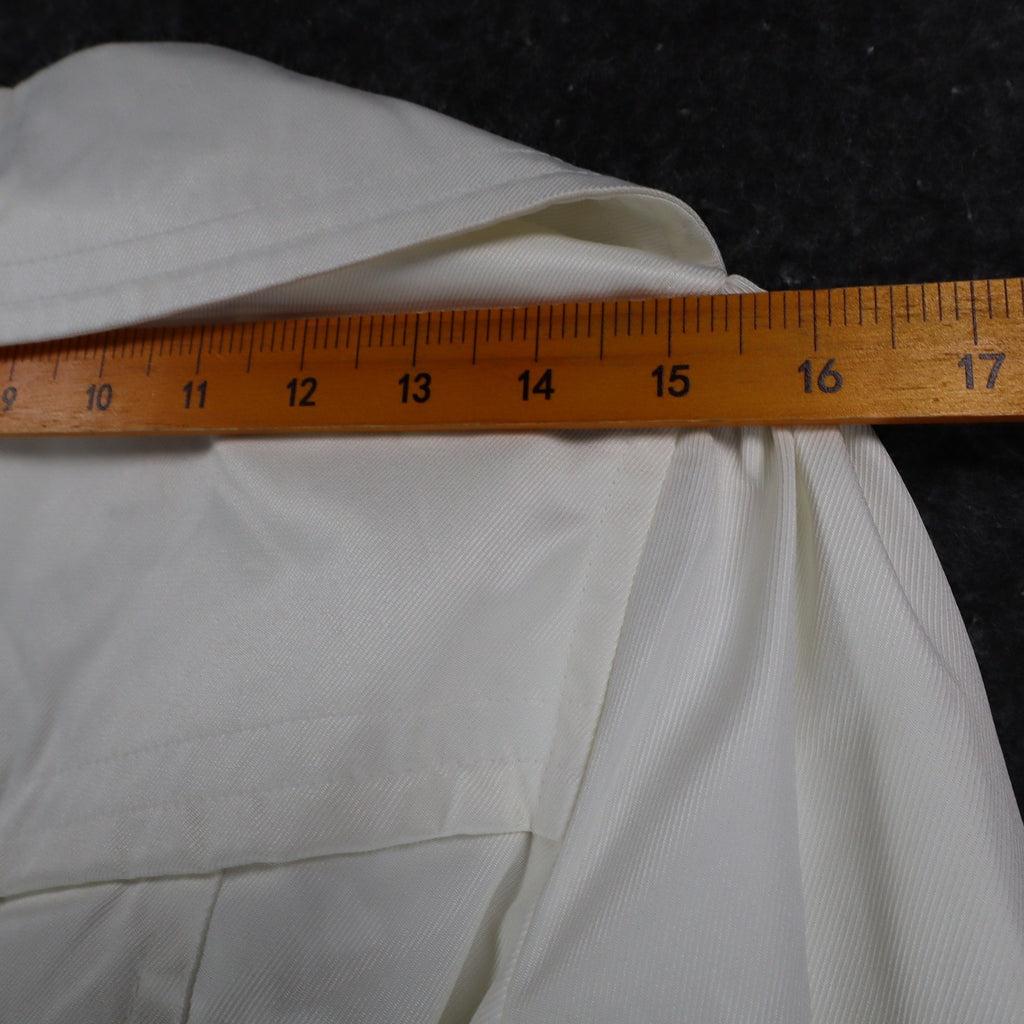 Takara Trench Coat Womens L White Belted Double Breasted Smocked NOS NWT - take2supply