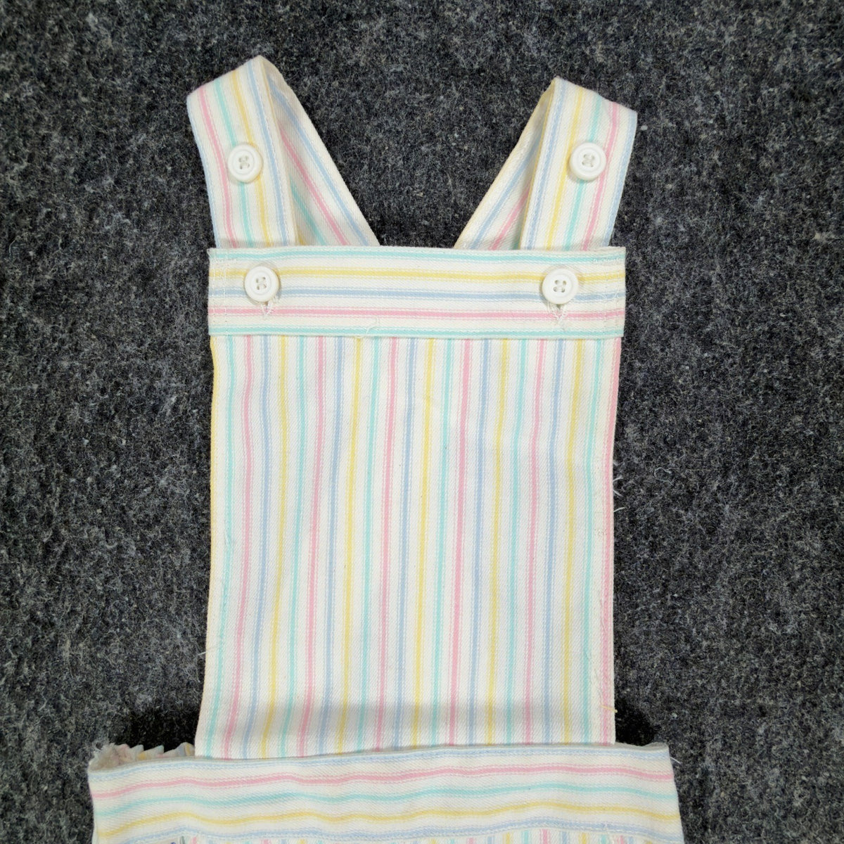 Maverick Vintage 80s Striped Shortalls Girls 4 Reg White Pastel NWT Deadstock - take2supply
