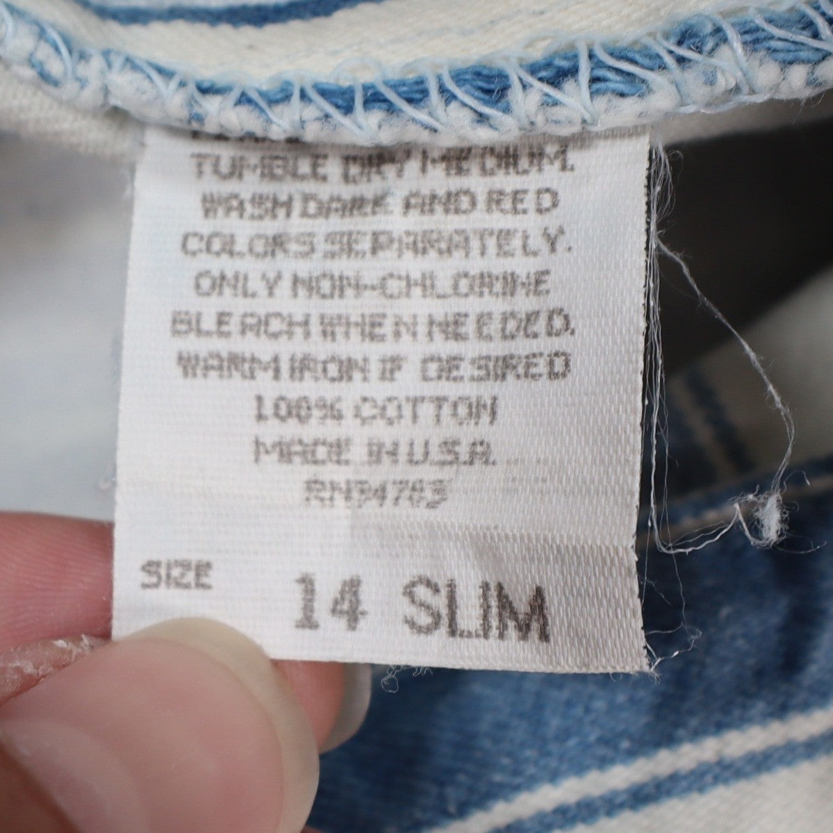 Lee Striped Shorts Girls 14 Slim Vintage 90s Blue White Cotton Loose Fit NWT - take2supply