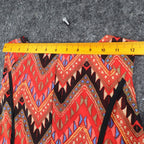 Esley Collection Dress Womens Small Red Geometric Chevron Handkerchief Hem NWT - take2supply