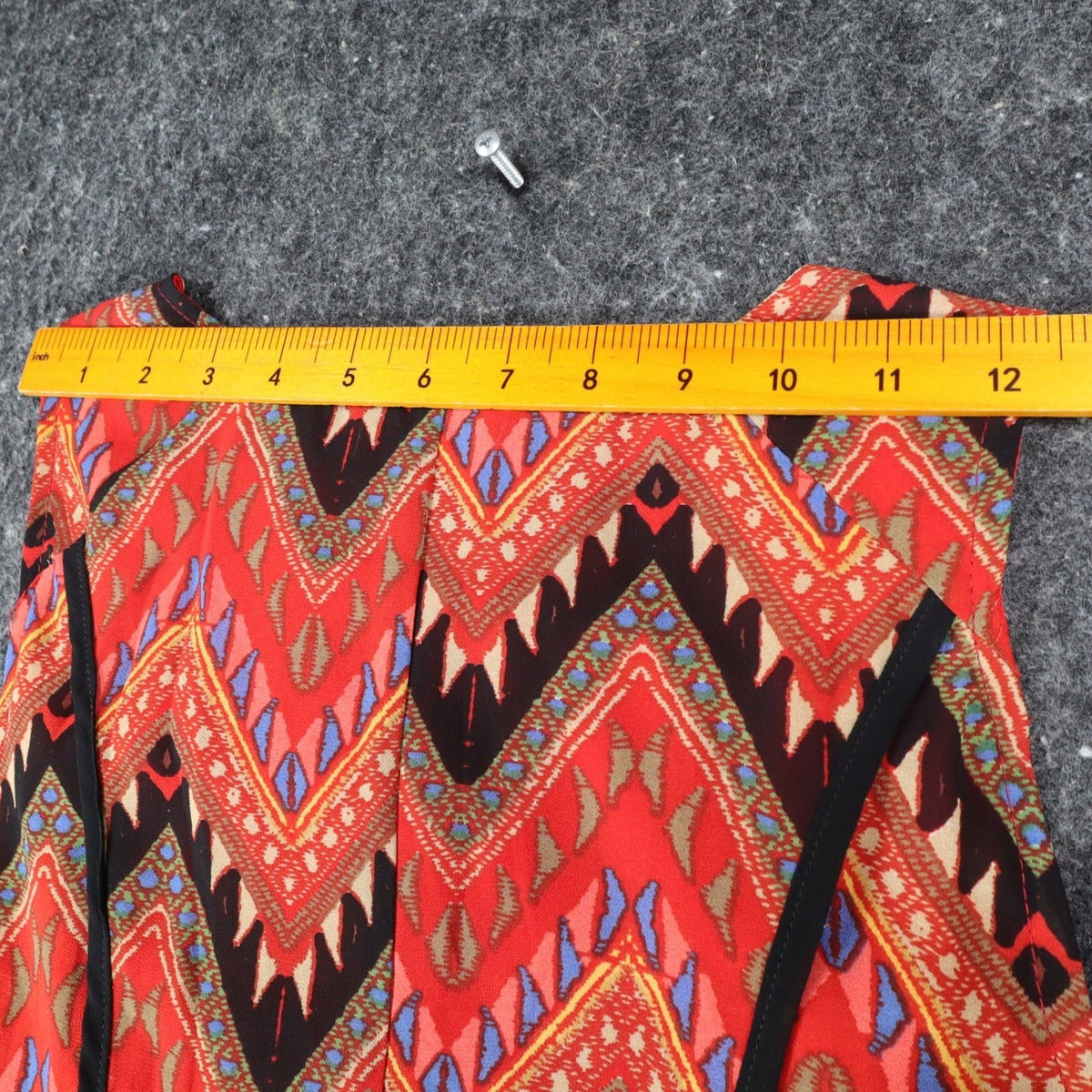 Esley Collection Dress Womens Small Red Geometric Chevron Handkerchief Hem NWT - take2supply