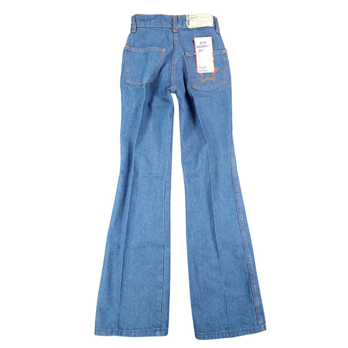 DeeCee Rappers Vintage 70s Flare Jeans Boys 14 W25 L28.5 Blue Cotton USA NWT - take2supply
