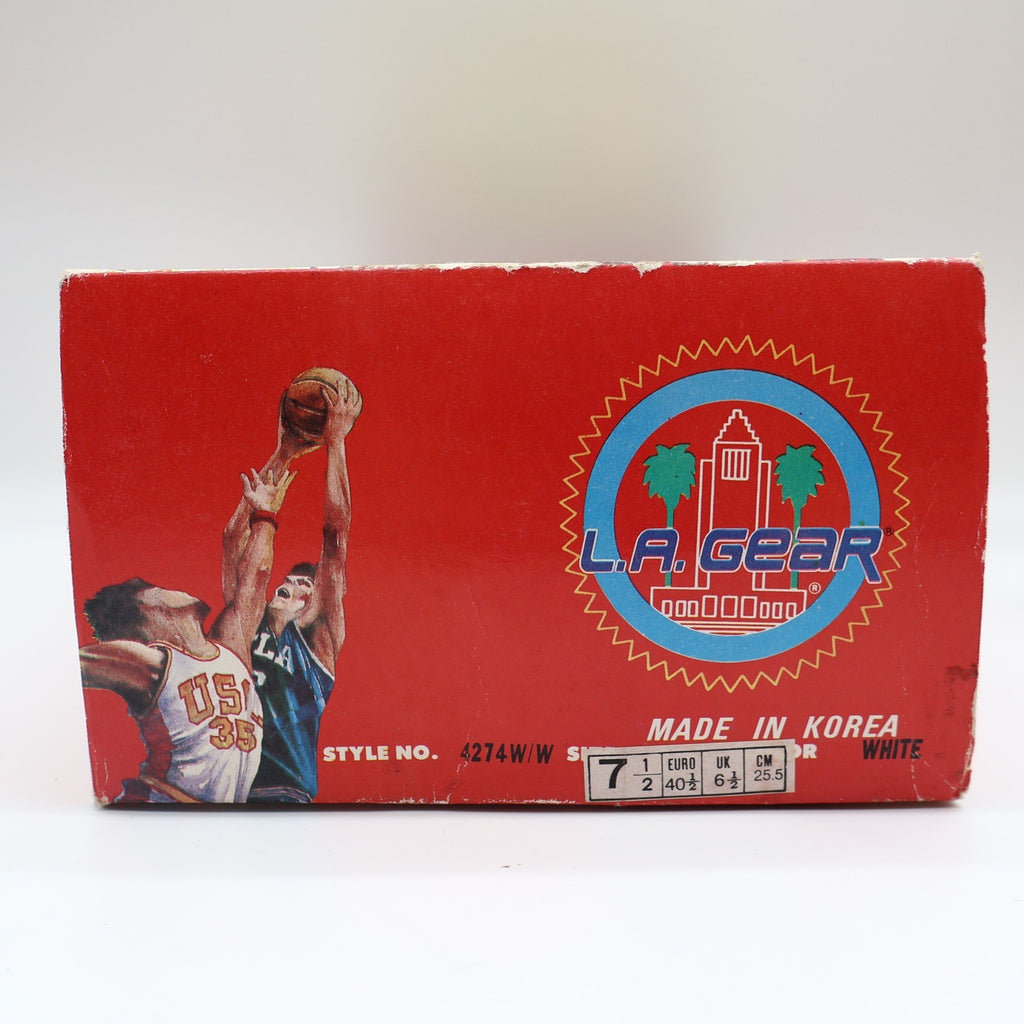 L.A. Gear Basketball Sneakers Women 7.5 Vintage 1990 White Leather Air System - take2supply