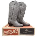 Acme Vintage 80s Cowboy Boots Womens 6 Grey Nappa Leather New Box 692 - take2supply