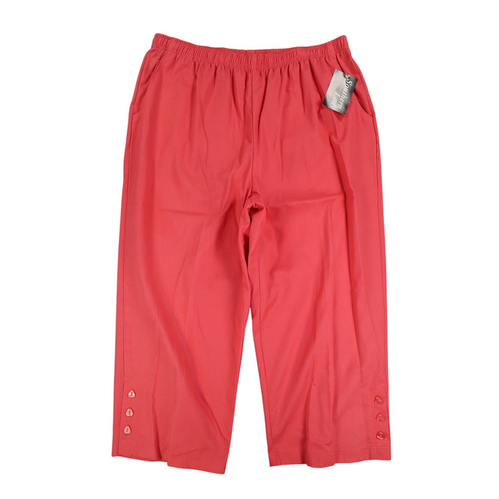 Southern Lady Capri Pants Womens Large Fruit Punch Coral Pull On NWT Deadstock - take2supply