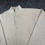 F/X Fusion Quarter Zip Sweater Mens Medium Putty Cotton Sandwash NWT C692 - take2supply