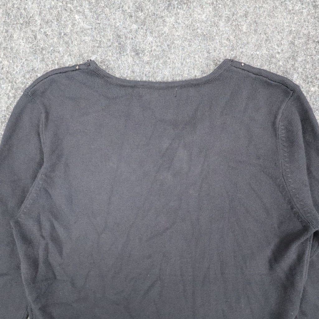 Carducci Beaded Embellished Top Womens Size S Black Rayon Blend 3/4 Sleeve NEW - take2supply