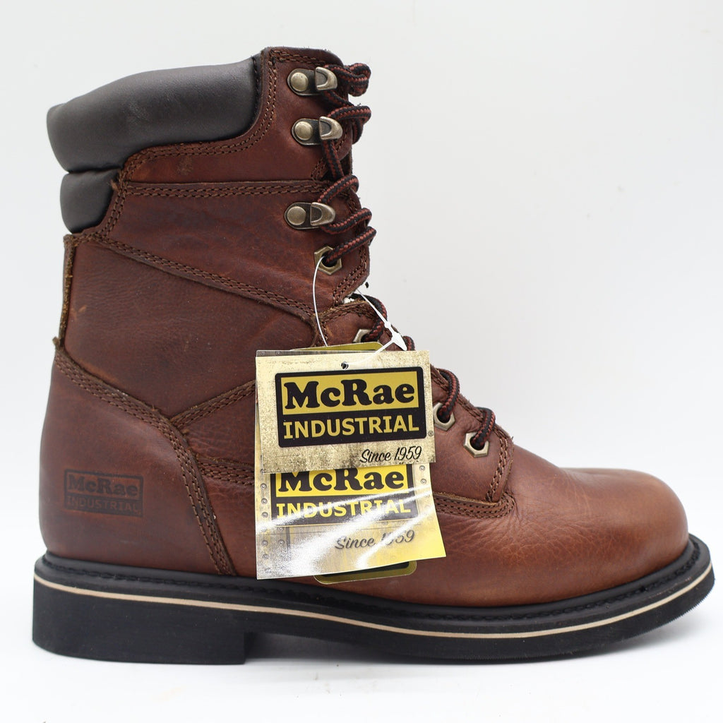 McRae Industrial Work Boots Mens 9 Brown Leather 8in Lace Up NST EH MR88122 - take2supply