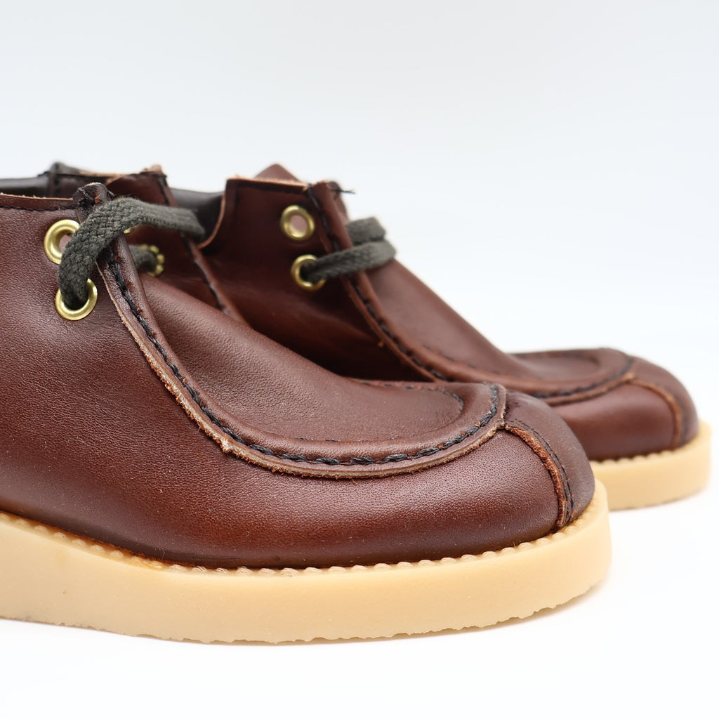 Walker Brand Wallabee Boots Youth 12.5D Vintage Brown Leather Crepe Sole USA - take2supply