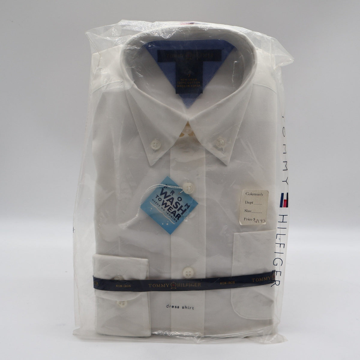 Tommy Hilfiger Dress Shirt Boys 7 White Cotton Non Iron Long Sleeve NWT Packaged - take2supply