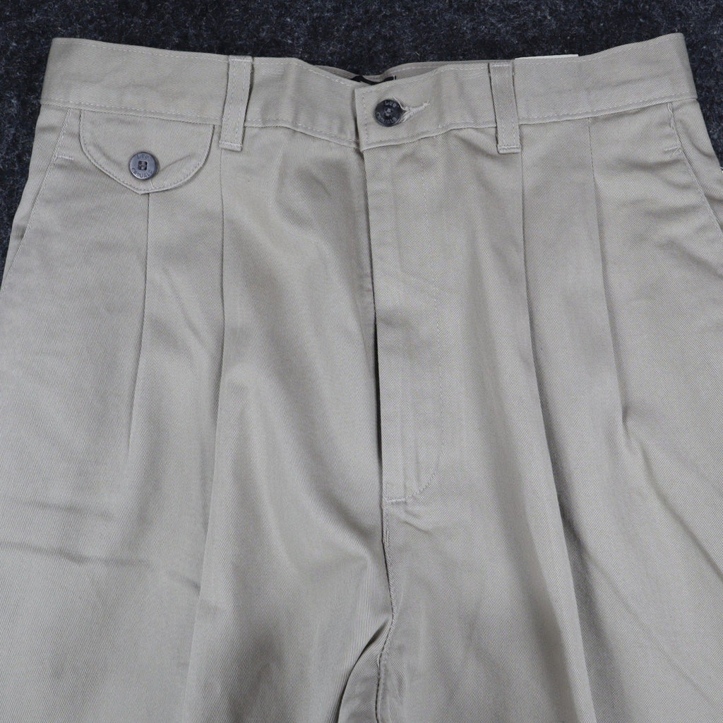 Lee Casuals Pleated Chino Pants Womens 12 M Khaki Cotton Wrinkle Free NWT - take2supply