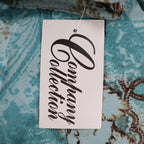 Company Collection Shirt Jacket Womens 8 Y2K Aqua Blue Paisley Floral Textured - take2supply
